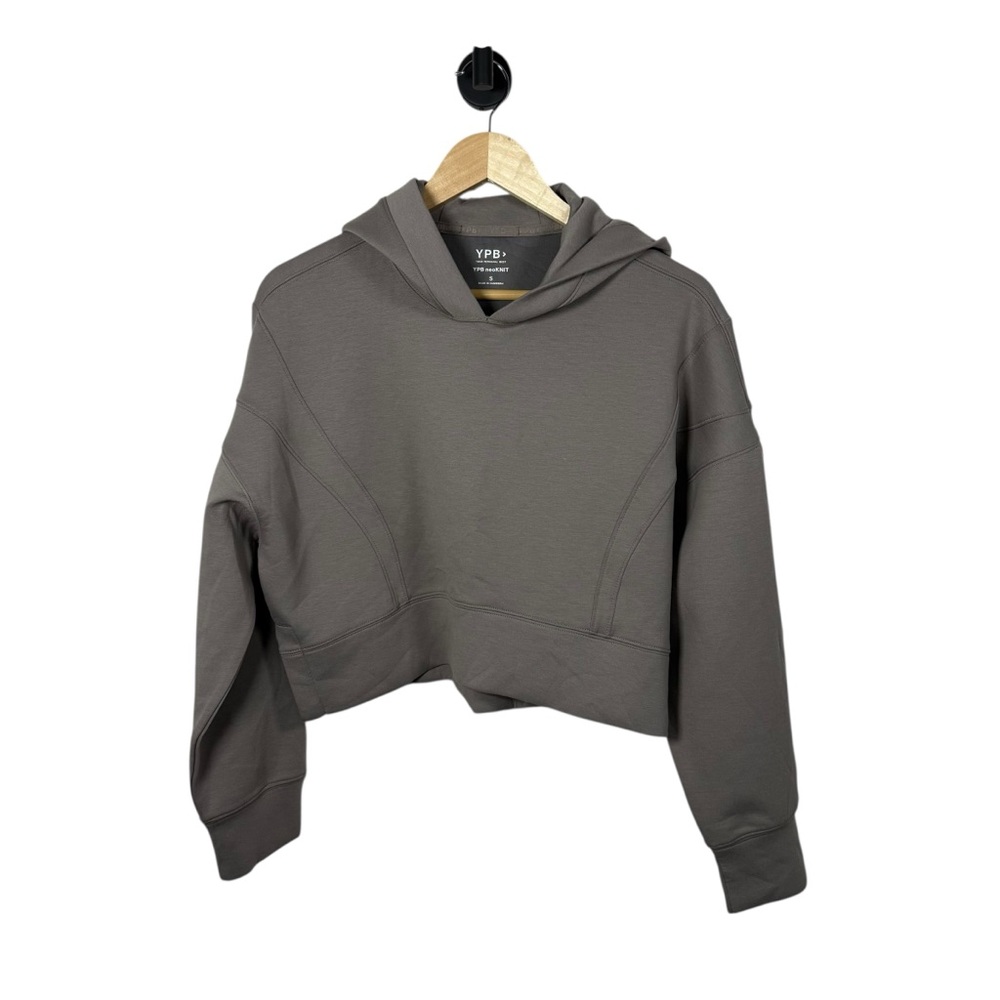 Abercrombie YPB Women’s NeoKnit Wedge Popover Hoodie in Taupe Size S - Picture 9 of 13